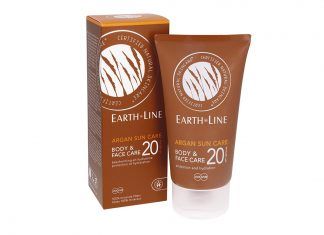 Protección solar argán cara y cuerpo SPF20, de Earth Line