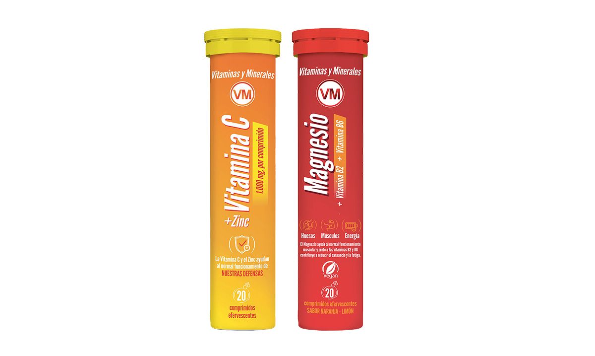 Efervescentes vitamina C + zinc y magnesio + vitamina B2 + vitamina B6, de Laboratorios Ynsadiet