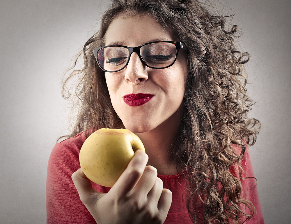 Eating an apple