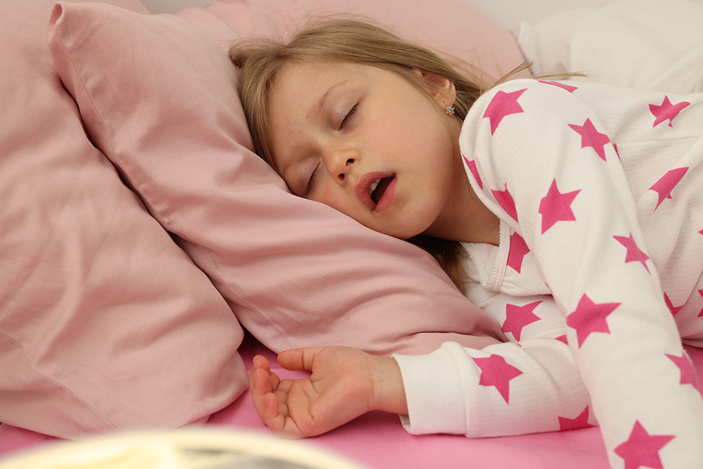 Little girl snoring 